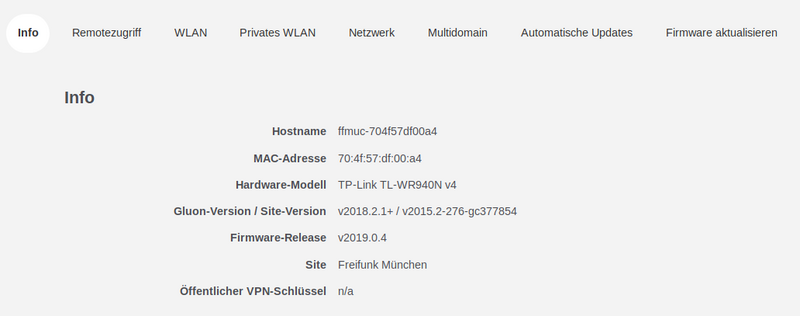 Bild: LuCi-WEB-GUI - Anzeige Knotendaten