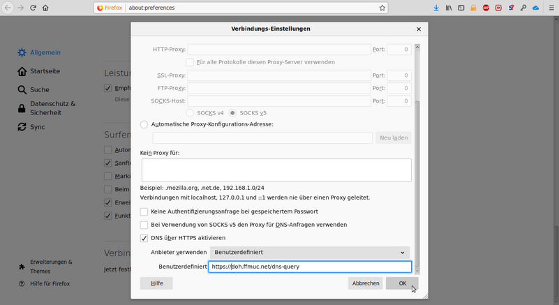 Picture: Firefox menuepoint settings Picture: Firefox menuepoint settings