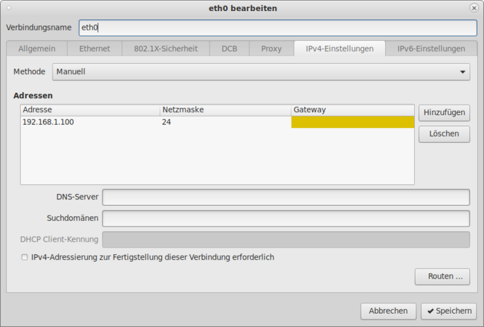 BILD: Bildschirmhardcopy der Networkmanager-GUI